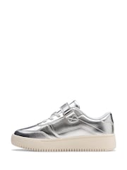 Clarks Silver Barley Step Kids Trainers - Image 2 of 6