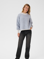 Kaffe Blue KAellery Striped Pullover Jumper - Image 2 of 6