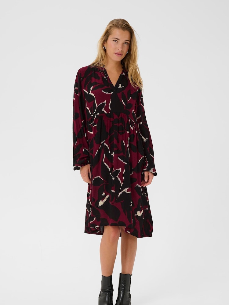 Kaffe Red KAlisette Amber Dress - Image 1 of 6