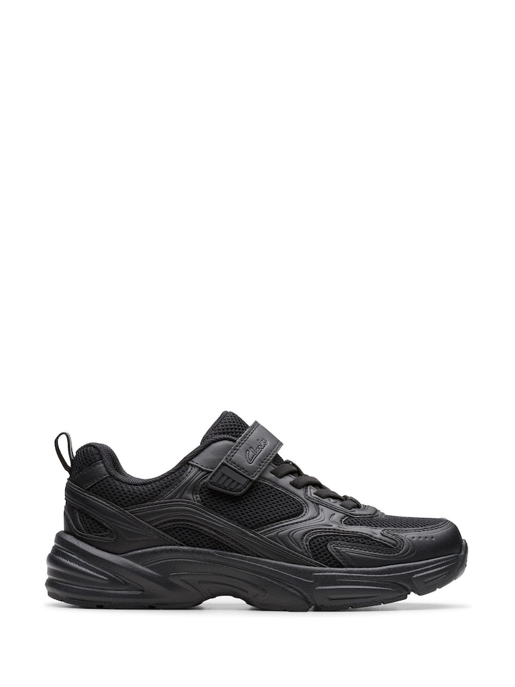 Clarks Black Crafton Move Kids Shoes - Image 1 of 6