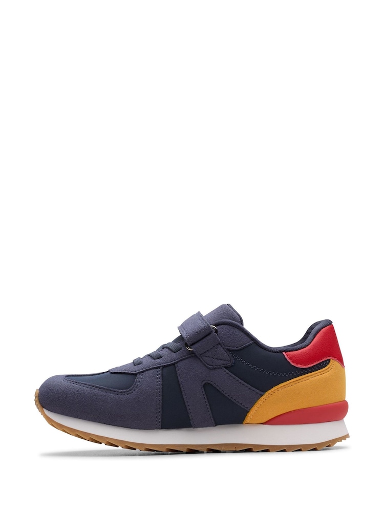Clarks Blue Jaspen Vibe Kids Trainers - Image 2 of 6
