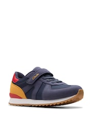 Clarks Blue Jaspen Vibe Kids Trainers - Image 3 of 6