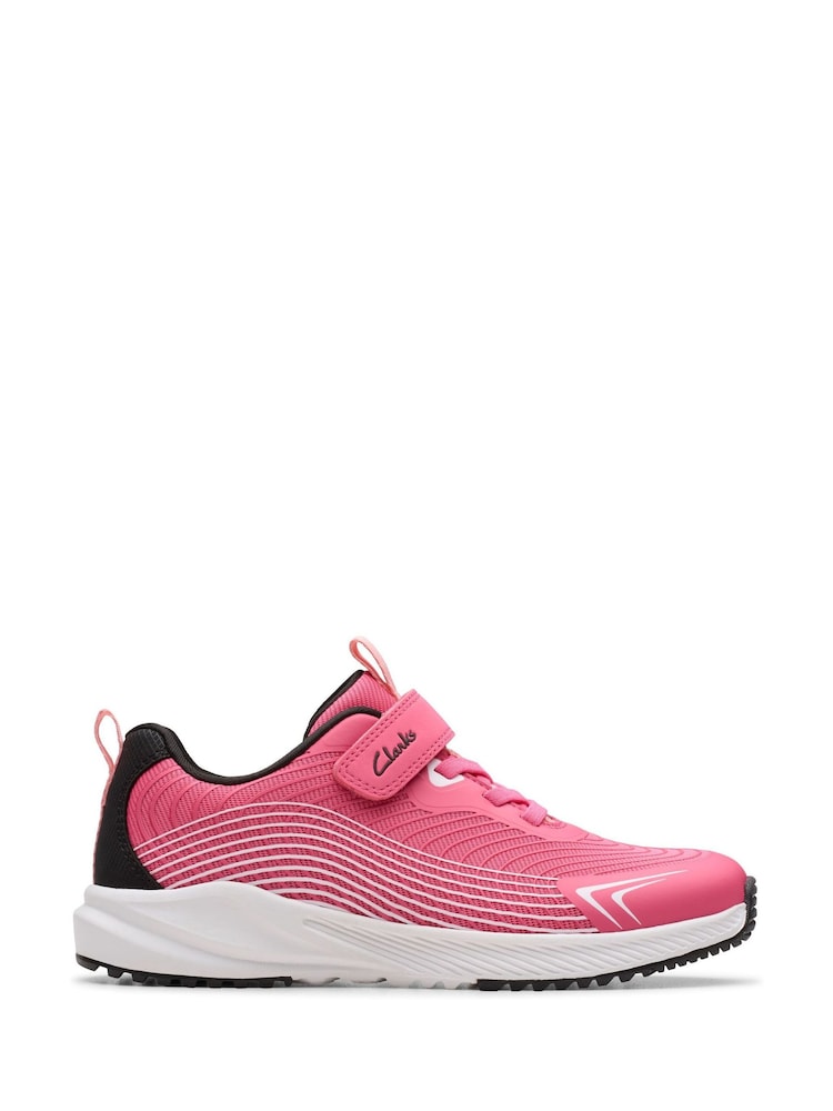 Clarks Pink Deyes Dash Kids Trainers - Image 1 of 6