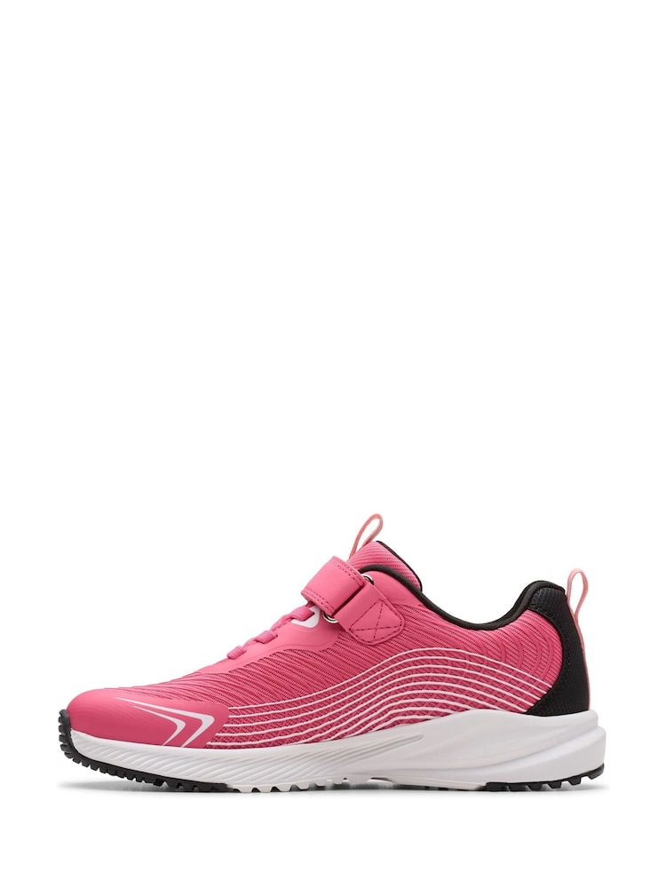 Clarks Pink Deyes Dash Kids Trainers - Image 2 of 6