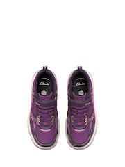 Clarks Purple Crafton Move Kids Trainers - Image 4 of 6