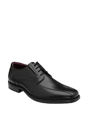 Lotus Black Wide Fit Leather Lace Up Derby Shoes - Image 1 of 4