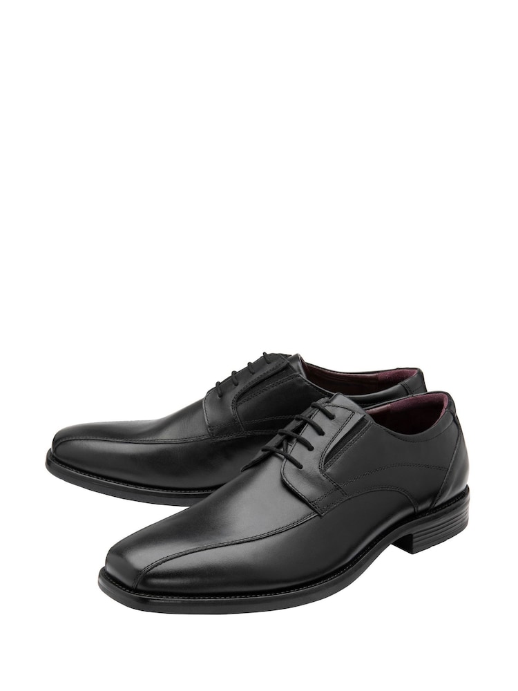 Lotus Black Wide Fit Leather Lace Up Derby Shoes - Image 2 of 4