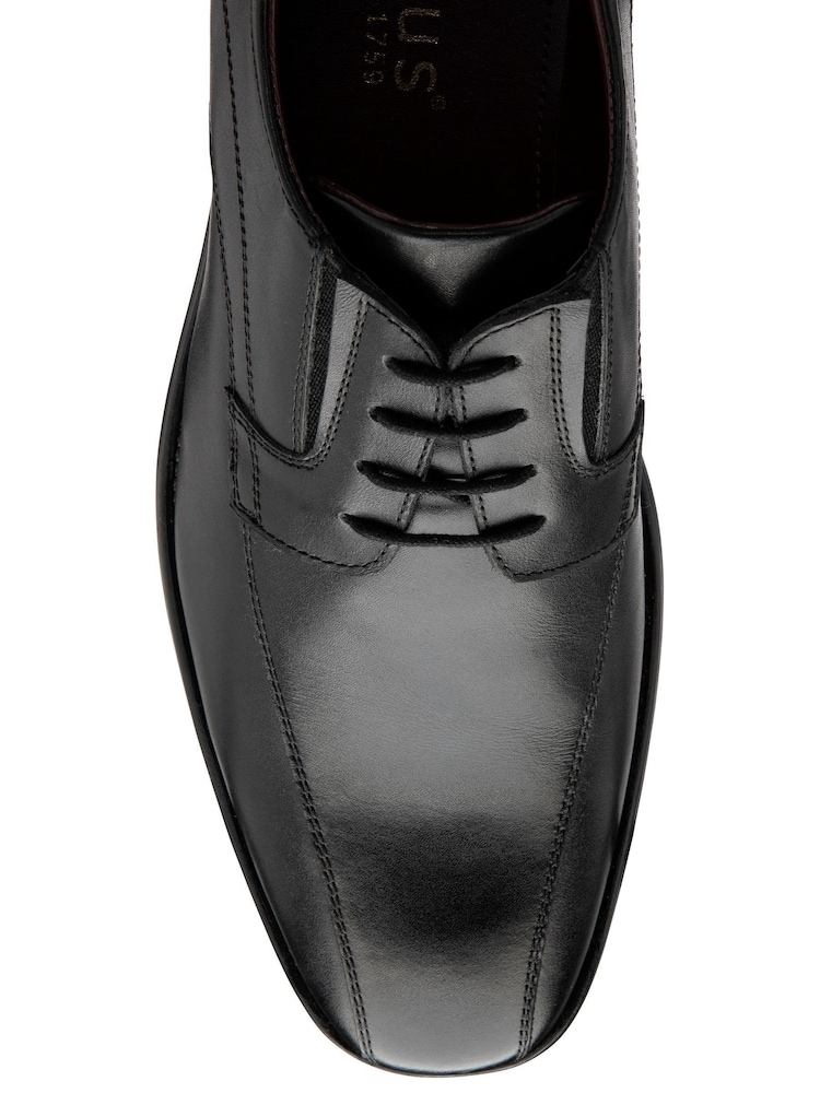 Lotus Black Wide Fit Leather Lace Up Derby Shoes - Image 4 of 4