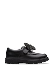 Clarks Black Lorcam Bow Kids Shoes - Image 1 of 6