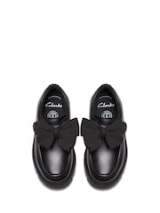 Clarks Black Lorcam Bow Kids Shoes - Image 4 of 6