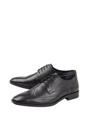Lotus Black Leather Lace Up Brogues - Image 2 of 4