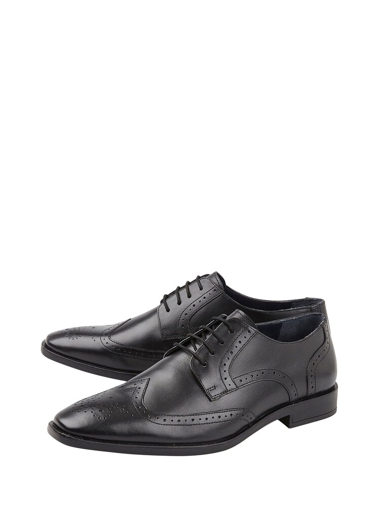 Lotus Black Leather Lace Up Brogues - Image 2 of 4
