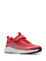 Clarks Red Deyes Dash Kids Trainers - Image 3 of 6