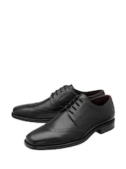 Lotus Black Wide Fit Leather Lace Up Brogues - Image 2 of 4