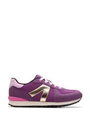 Clarks Purple Jaspen Vibe Youth Trainers - Image 1 of 6