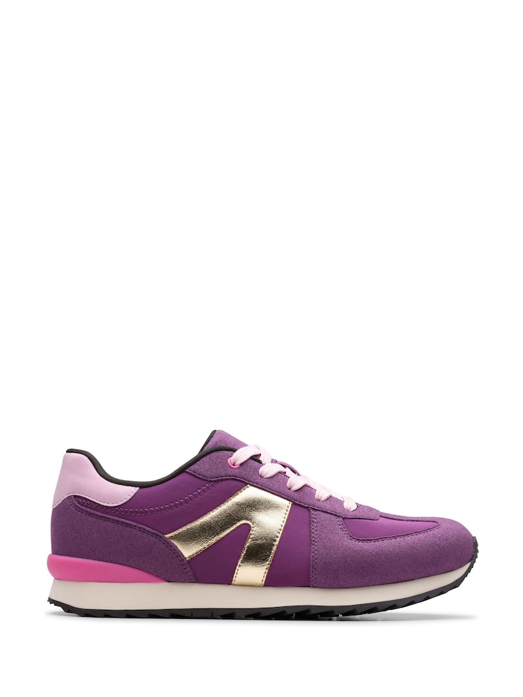 Clarks Purple Jaspen Vibe Youth Trainers - Image 1 of 6