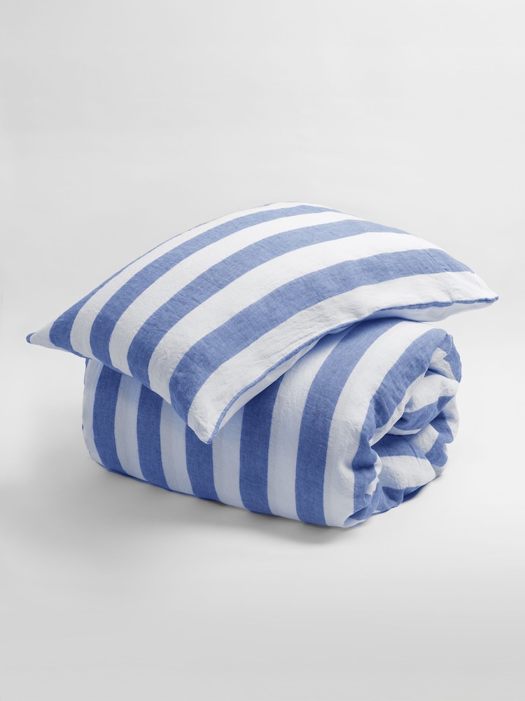Secret Linen Store Cobalt Blue Cora 100% Linen Fitted Pillowcase - Image 3 of 3 Secret Linen Store Cobalt Blue Cora 100% Linen Fitted Pillowcase - Image 3 of 3