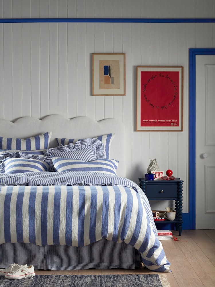 Secret Linen Store Cobalt Blue Cora 100% Linen Duvet Cover - Image 1 of 4 Secret Linen Store Cobalt Blue Cora 100% Linen Duvet Cover - Image 1 of 4