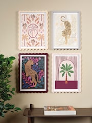 Decoris Set of 4 Leopard and Palm Wall Art - Image 1 of 2