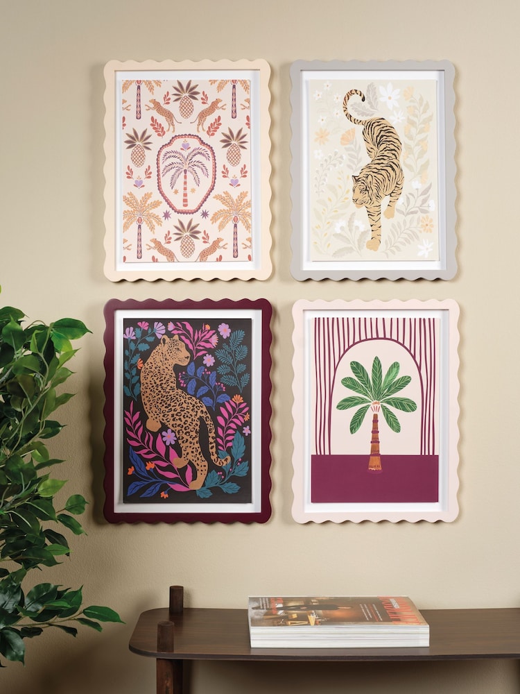 Decoris Set of 4 Leopard and Palm Wall Art - Image 1 of 2