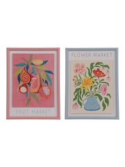 Decoris Set of 2 Flower and Fruit Wall Art - Image 2 of 2