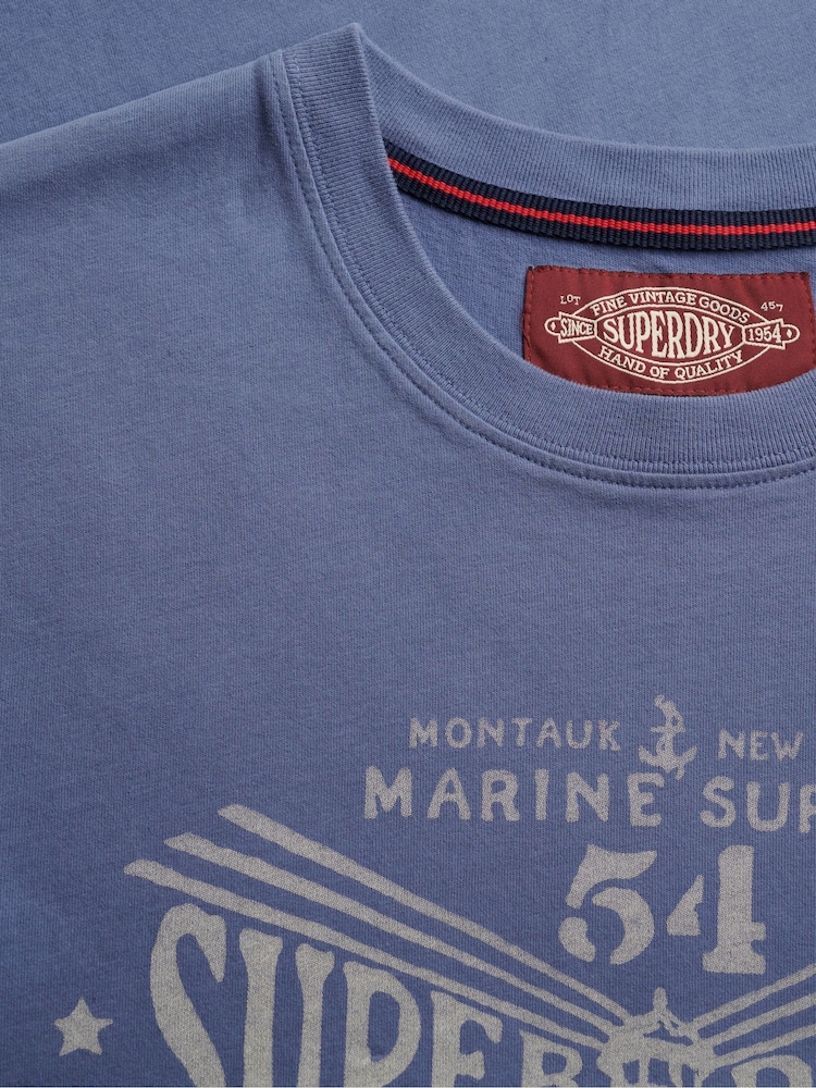 Superdry Blue Lo-fi Dockside T-Shirt - Image 2 of 2