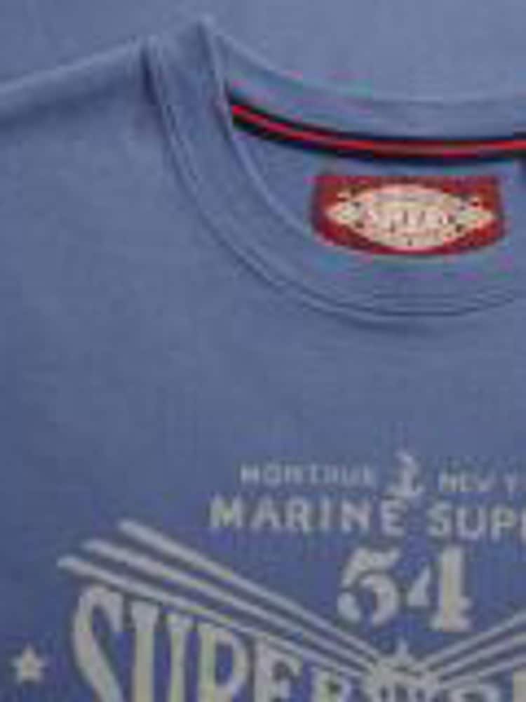 כחול - Superdry חולצת טי עם הדפס באפקט דהוי, דגם Dockside - תמונה 6 מתוך 6 כחול - Superdry חולצת טי עם הדפס באפקט דהוי, דגם Dockside - תמונה 6 מתוך 6