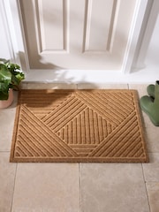 Natural Embossed Stripe Coir Doormat - Image 1 of 5
