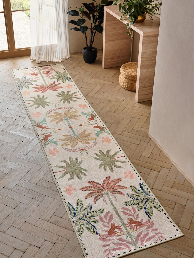 Multi Washable Palm Tropical Runner - Image 1 of 3