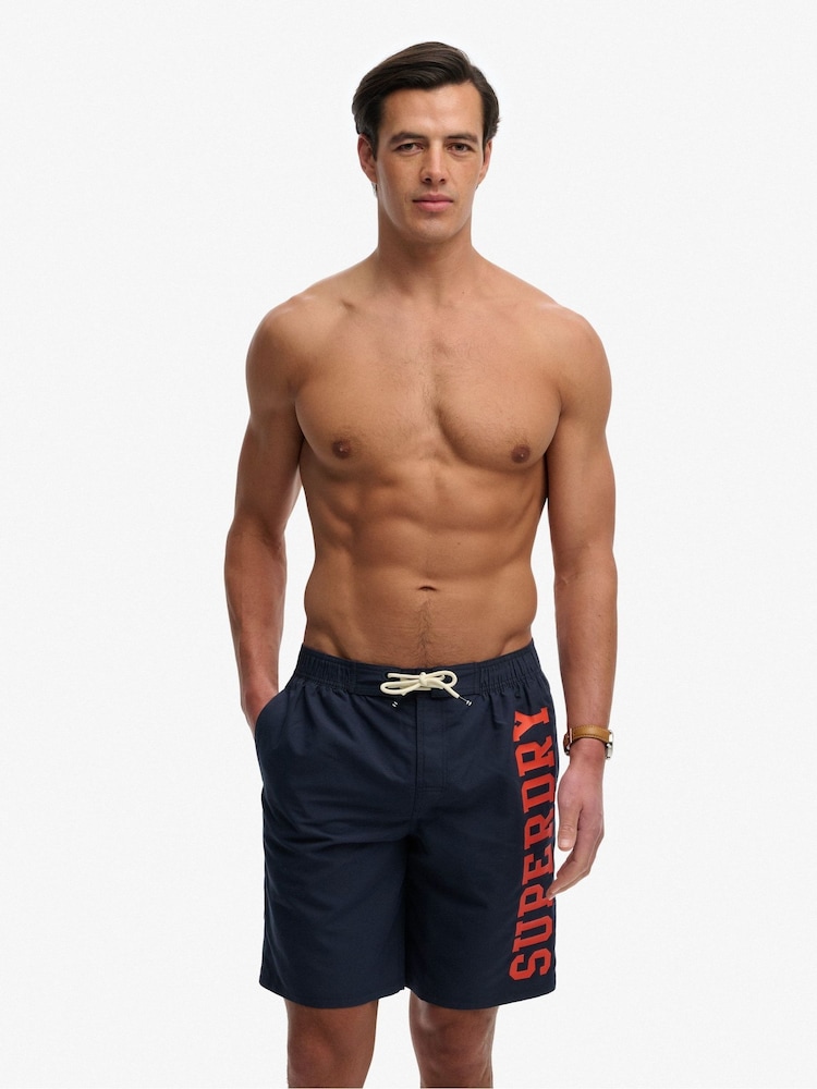 Superdry Blue Logo 19 Board Shorts - Image 1 of 6