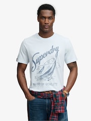 Superdry Blue Lo-fi Dockside T-Shirt - Image 1 of 6