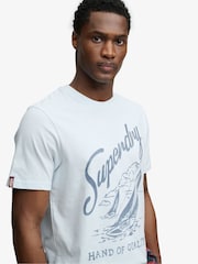 Superdry Blue Lo-fi Dockside T-Shirt - Image 4 of 6