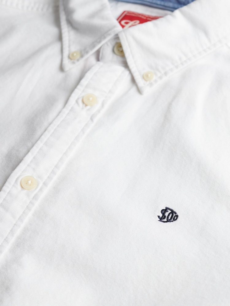Superdry White Essentials Oxford Shirt - Image 7 of 7 Superdry White Essentials Oxford Shirt - Image 7 of 7