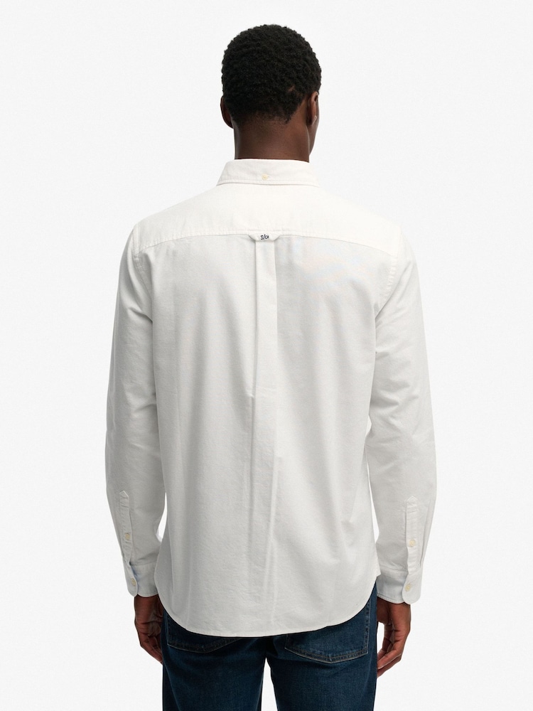 Superdry White Essentials Oxford Shirt - Image 2 of 6