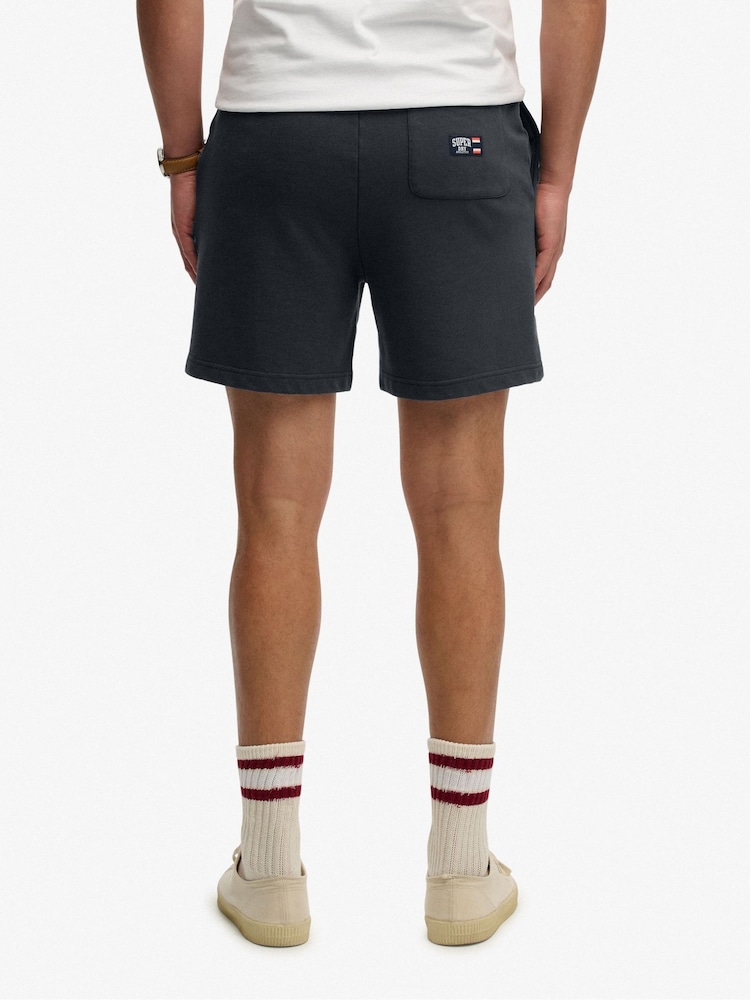 Superdry Blue Essential Logo Classic Shorts - Image 2 of 7 Superdry Blue Essential Logo Classic Shorts - Image 2 of 7