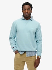 Superdry Turquoise Blue Essential Logo Crew Neck Sweatshirt - Image 1 of 6