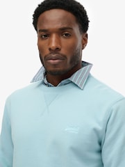 Superdry Turquoise Blue Essential Logo Crew Neck Sweatshirt - Image 5 of 6