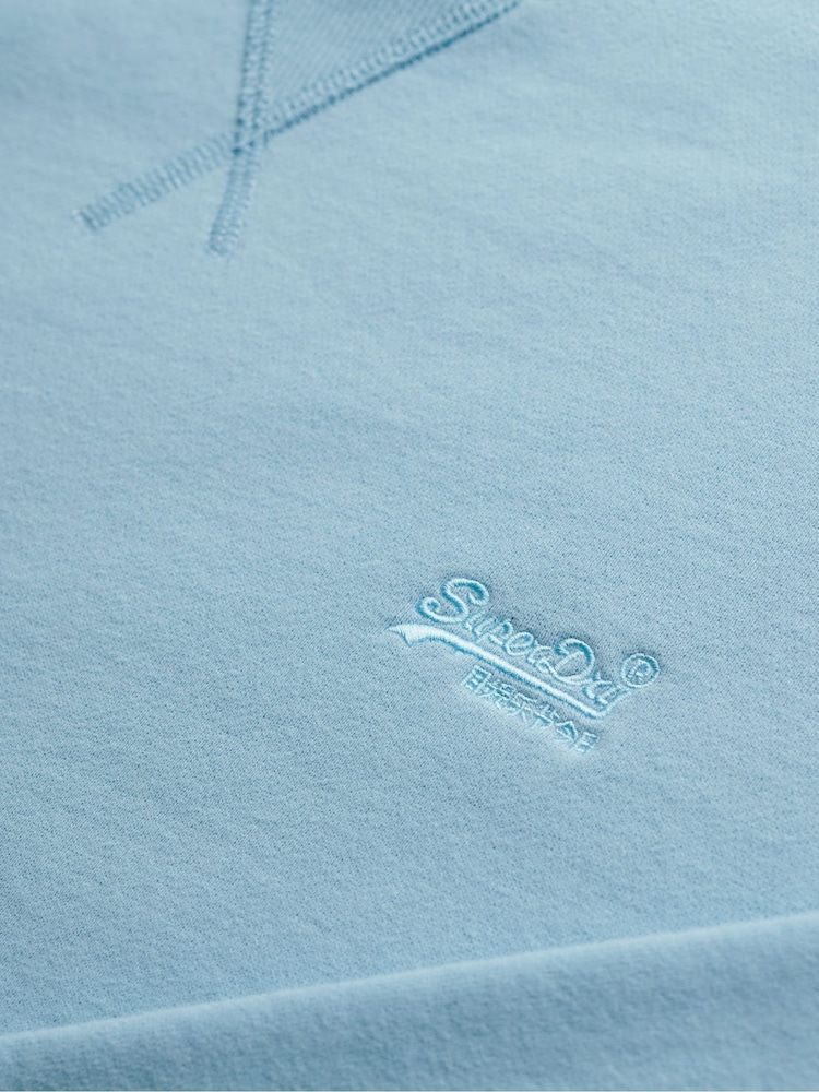 Superdry Turquoise Blue Essential Logo Crew Neck Sweatshirt - Image 6 of 6