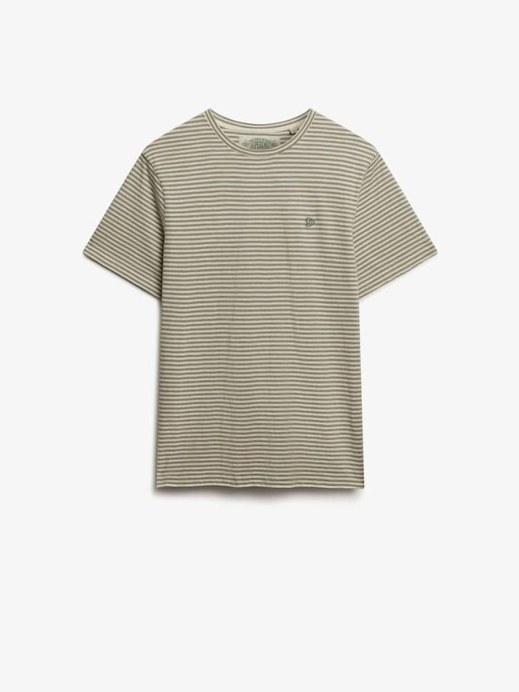 Superdry Green Classic Essential Stripe T-Shirt - Image 1 of 2