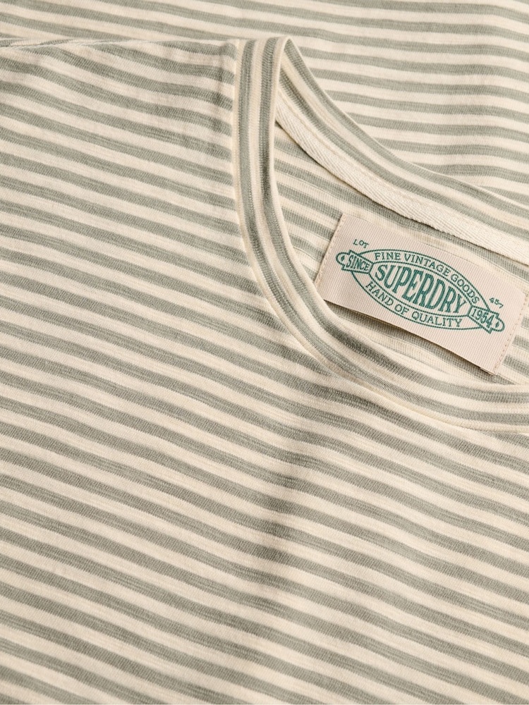 Superdry Green Classic Essential Stripe T-Shirt - Image 5 of 5
