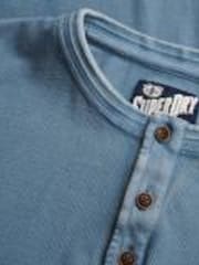 Superdry Blue Textured Grandad Top - Image 4 of 4