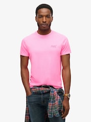 Superdry Pink Essential Logo Emb Neon T-Shirt - Image 1 of 6