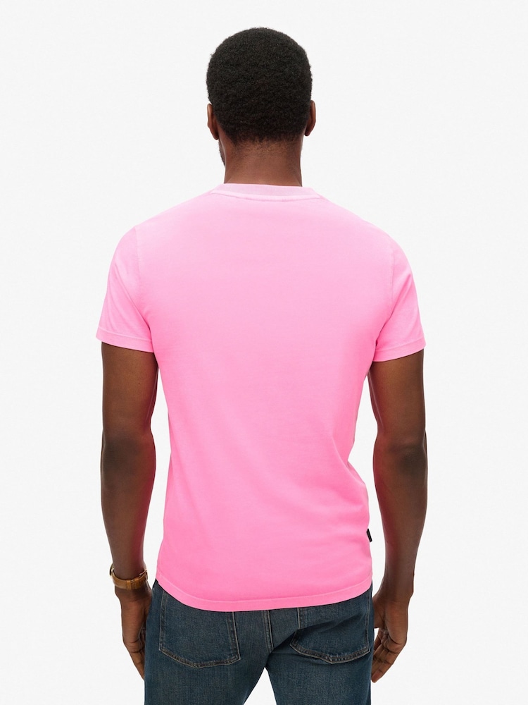 Superdry Pink Essential Logo Emb Neon T-Shirt - Image 2 of 6