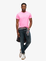 Superdry Pink Essential Logo Emb Neon T-Shirt - Image 3 of 6