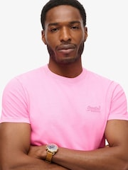 Superdry Pink Essential Logo Emb Neon T-Shirt - Image 4 of 6