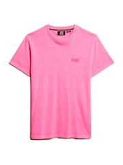 Superdry Pink Essential Logo Emb Neon T-Shirt - Image 5 of 6
