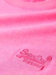 Superdry Pink Essential Logo Emb Neon T-Shirt - Image 6 of 6