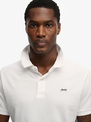Superdry White Classic Pique Polo Shirt - Image 4 of 6