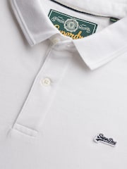 Superdry White Classic Pique Polo Shirt - Image 6 of 6
