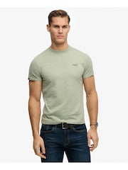 Superdry Light Green Marl Essential Logo Embroidered T-Shirt - Image 1 of 2
